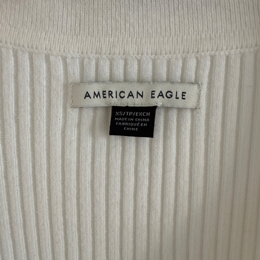 American Eagle Off-White Ribbed Knit polo dress - Picture 2 of 3